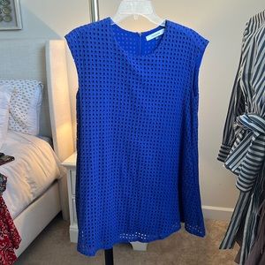 Blue Eyelet Swing Mini Dress